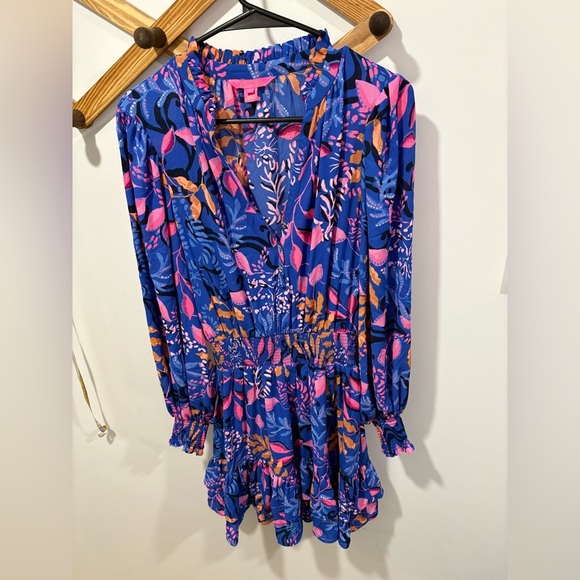 Lilly Pulitzer Shilah Botanical Print Long Sleeve Tiered Dress - Picture 2 of 11